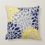 Navy And Yellow Decorative Pillows